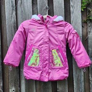 Obermeyer hot pink girls ski jacket US girls size 6